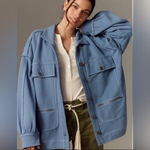 PILCRO COTTON MICRO FLEECE SWEATSHIRT JACKET TOP SIZE M MSRP $148.00 NWT